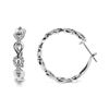 Image 3 : 14K Gold Diamond Link Hoop Earrings