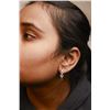 Image 4 : 14K Gold Diamond Link Hoop Earrings