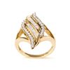 Image 1 : 10K Gold Round and Baguette Diamond Ring