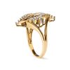 Image 3 : 10K Gold Round and Baguette Diamond Ring