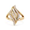 Image 4 : 10K Gold Round and Baguette Diamond Ring