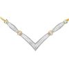 Image 2 : 14K Gold Diamond 'V' Shape Necklace