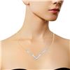Image 4 : 14K Gold Diamond 'V' Shape Necklace
