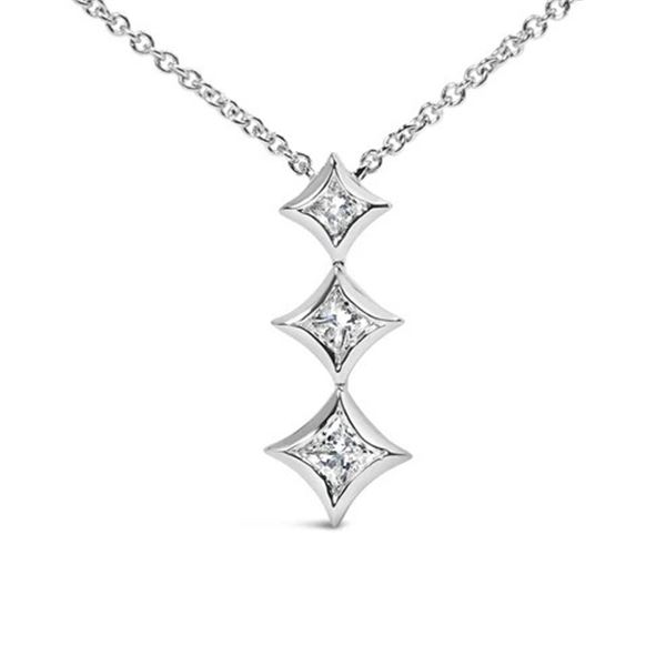 10K Gold Princess Cut Diamond Pendant