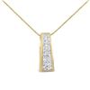 Image 1 : 14K Gold Princess Cut Diamond Pendant