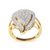 Image 1 : 10K Yellow Gold Diamond Ballerina Cluster Ring