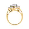 Image 2 : 10K Yellow Gold Diamond Ballerina Cluster Ring