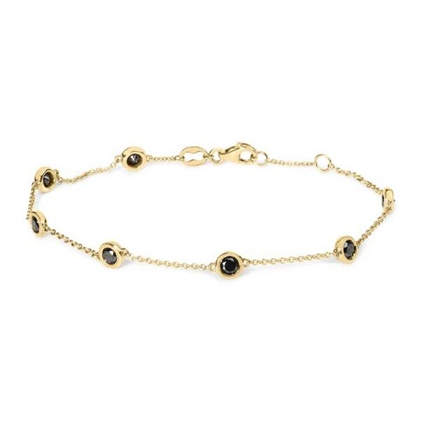 14K Rose Gold Black Diamond Bracelet: 1.00 Cttw, B