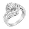 Image 3 : 14K Gold Diamond Floral Cluster Ring