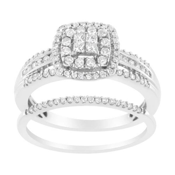 10K Gold Diamond Engagement Ring Set