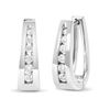 Image 2 : 14K Gold Diamond Hoop Earrings