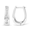 Image 3 : 14K Gold Diamond Hoop Earrings