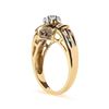 Image 3 : 10K Gold Diamond Flower Swirl Ring