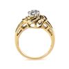 Image 4 : 10K Gold Diamond Flower Swirl Ring