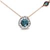 Image 2 : 18K Rose Gold Diamond and Topaz Necklace