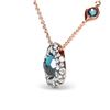 Image 3 : 18K Rose Gold Diamond and Topaz Necklace