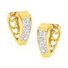 Image 1 : 14K Gold & Diamond Huggie Earrings