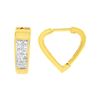 Image 2 : 14K Gold & Diamond Huggie Earrings