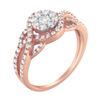 Image 1 : 10K Rose Gold Diamond Floral Cocktail Ring