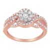 Image 2 : 10K Rose Gold Diamond Floral Cocktail Ring