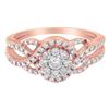 Image 3 : 10K Rose Gold Diamond Floral Cocktail Ring