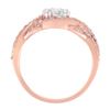 Image 4 : 10K Rose Gold Diamond Floral Cocktail Ring