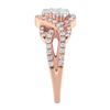Image 5 : 10K Rose Gold Diamond Floral Cocktail Ring