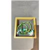 Image 2 : PAIR OF JADEITE AND TURQUOISE EARRINGS