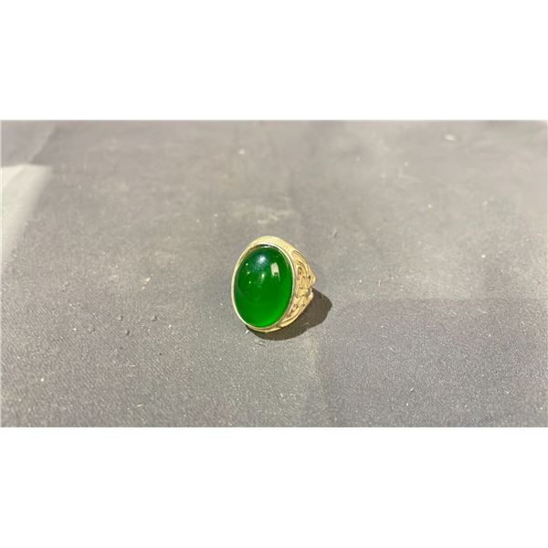 IMPERIAL DARK GREEN JADEITE RING SIZE 10