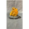 Image 2 : YELLOW RUSSET "WISE ELDER" SEAL ON STAND  APPROX 6" HIGH X 6" WIDE