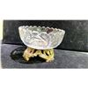 Image 5 : LOT OF ASSORTED ITEMS INCLUDING; PEWTER PLATTER & CUPS, ROYAL CROWN DERBY MILK CUP, CRYSTAL DISH &