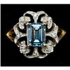 Image 3 : 10K YELLOW GOLD LAB BLUE AND & NATURAL DIAMOND (1CT+0.08CT)  RING (~SIZE 5.5 (~WEIGHT 2.8G)