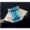 Image 2 : 14K WHITE GOLD LAB  BLUE &  NATURAL DIAMOND (1.6+0.06CT)  RING (~SIZE 6.5 (~WEIGHT 1.8G)