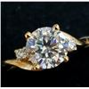 Image 3 : 10K YELLOW GOLD LAB  DIAMOND (1.5CT) NATURAL DIAMOND(0.09CT)  RING (~SIZE 6.5) (~WEIGHT 2.6G)