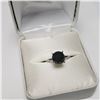 Image 4 : 14K WHITE GOLD BLACK DIAMOND(2.9CT)  RING (~SIZE 6) (~WEIGHT 2.5G)
