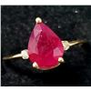 Image 1 : 10K YELLOW GOLD NATURAL RUBY(1CT) DIAMOND(0.01CT)  RING (~SIZE 6.5 (~WEIGHT 1.6G)