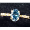 Image 1 : 10K YELLOW GOLD LAB BLUE &  NATURAL DIAMOND 0.92CT  RING (~SIZE 7) (~WEIGHT 1.18G)