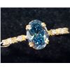 Image 2 : 10K YELLOW GOLD LAB BLUE &  NATURAL DIAMOND 0.92CT  RING (~SIZE 7) (~WEIGHT 1.18G)
