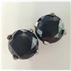 Image 1 : 14K WHITE GOLD BLACK DIAMOND(1.6CT)  EARRINGS