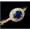 Image 3 : 10K YELLOW GOLD NATURAL SAPPHIRE(0.4CT) DIAMOND(0.12CT)  RING (~SIZE 7 (~WEIGHT 2.02G)