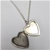 Image 2 : SILVER 13.39G HEART LOCKET 18"  NECKLACE