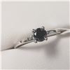 Image 2 : 14K WHITE GOLD BLACK DIAMOND(0.48CT)  RING (~WEIGHT 2.06G)
