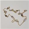 Image 2 : SILVER NATURAL GENUINE MULTI GEMSTONE 18"  NECKLACE