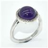 Image 2 : SILVER AMETHYST CZ(4.5CT) RHODIUM PLATED RING (~SIZE 7) (~WEIGHT 4.05G)