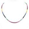 Image 2 : SILVER EMERALD RUBY SAPPHIRE(43.2CT) BEAD NECKLACE NECKLACE  (~LENGTH 16INCHES) (~WEIGHT 10.6G)