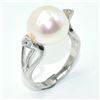 Image 2 : SILVER PEARL CZ(6.3CT) RHODIUM PLATED RING (~SIZE 7) (~WEIGHT 5.35G)