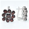 Image 2 : SILVER GARNET(9.5CT) RHODIUM PLATED EARRINGS (~WEIGHT 10.65G)