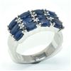 Image 2 : SILVER BLUE SAPPHIRE(3.6CT) RHODIUM PLATED RING (~SIZE 7) (~WEIGHT 3.4G)