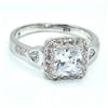 Image 1 : SILVER CUBIC ZIRCONIA(2.1CT) RHODIUM PLATED RING (~SIZE 7.5 (~WEIGHT 3.25G)