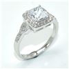Image 2 : SILVER CUBIC ZIRCONIA(2.1CT) RHODIUM PLATED RING (~SIZE 7.5 (~WEIGHT 3.25G)